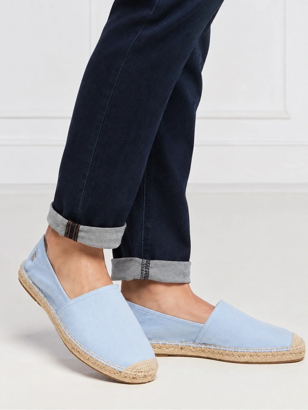 J.Crew NWOT Light Blue Canvas Espadrille Flats Made in Spain Size 7